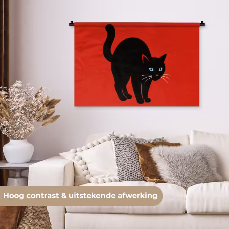 Tenture murale - Chat - Noir - Queue — 5