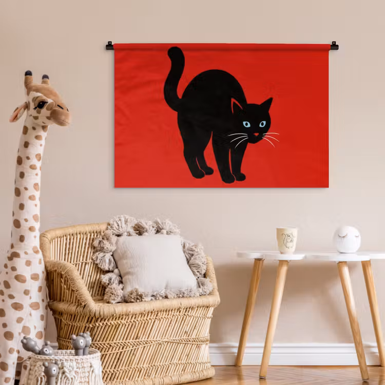 Tenture murale - Chat - Noir - Queue — 6