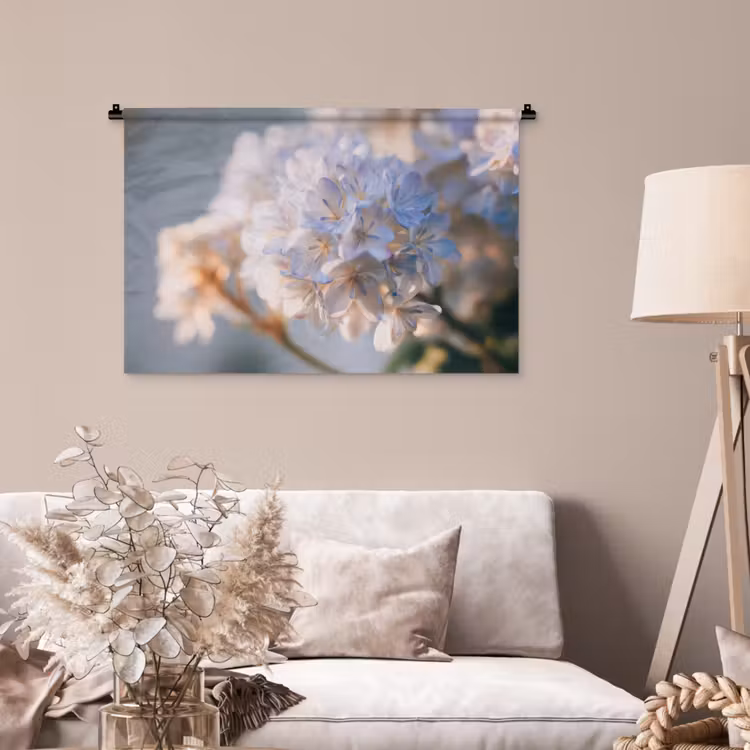 Tenture murale - Fleurs - Bleu clair - Flou - Grappes — 2