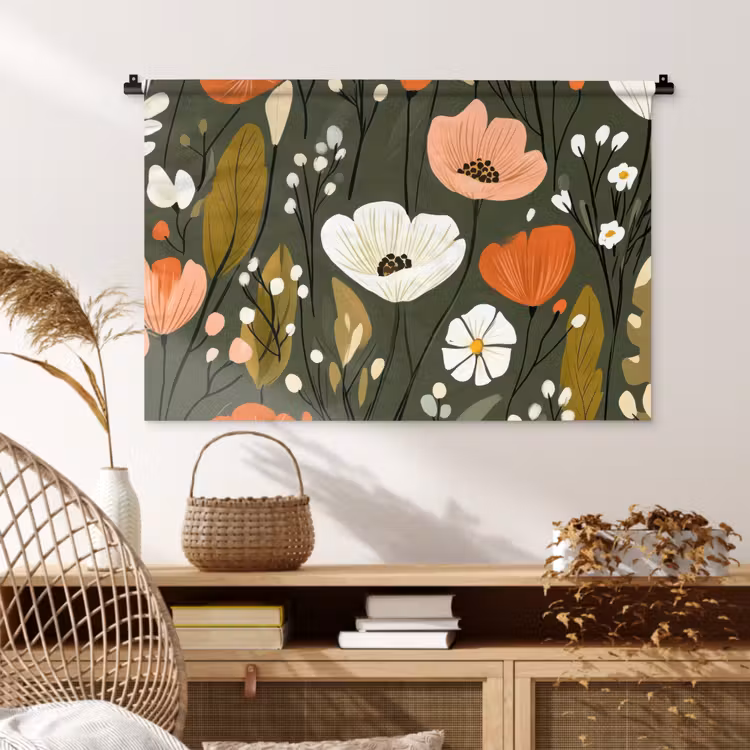 Tenture murale - Fleurs - Illustration - Vert — 4
