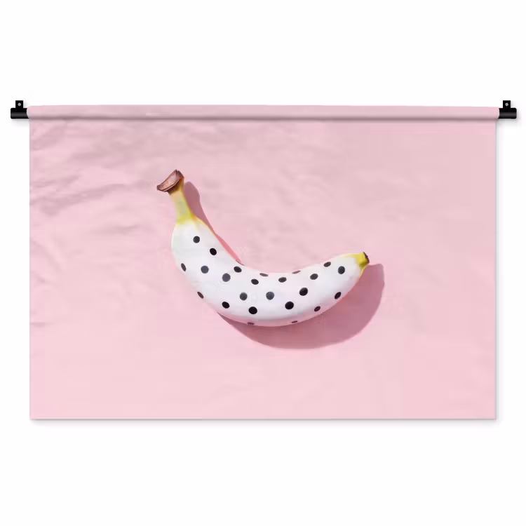 Tenture murale - Banane - Points - rose — 1