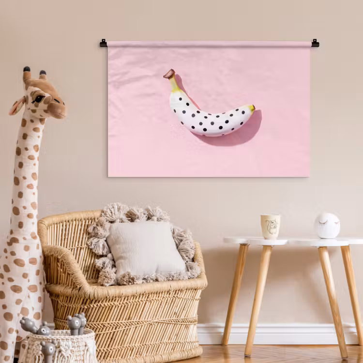 Tenture murale - Banane - Points - rose — 6