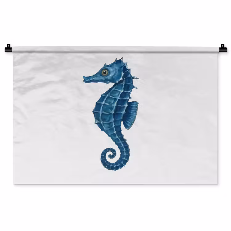 Tenture murale - Hippocampe - Queue - Bleu — 1