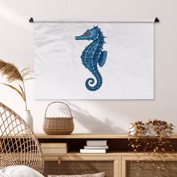 Tenture murale - Hippocampe - Queue - Bleu — 4
