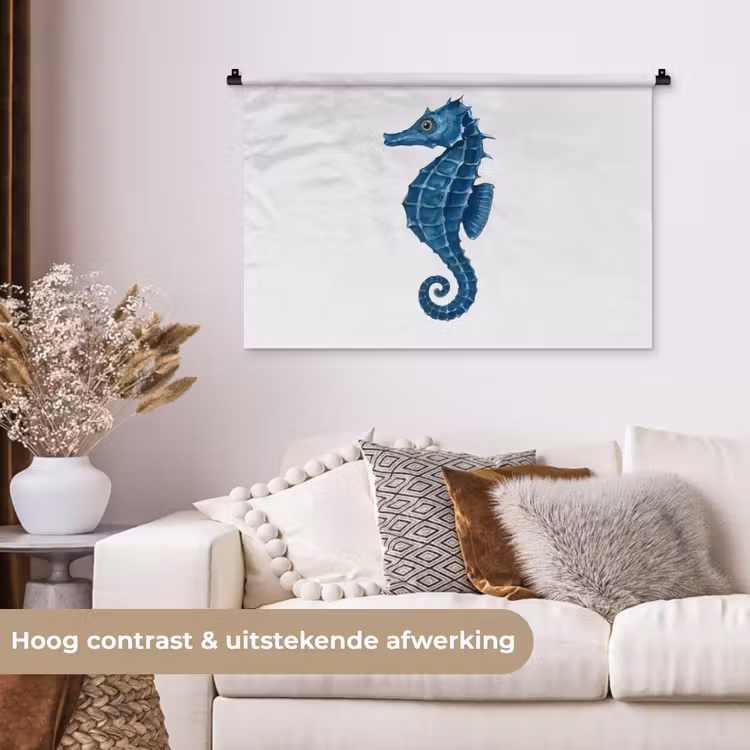 Tenture murale - Hippocampe - Queue - Bleu — 5