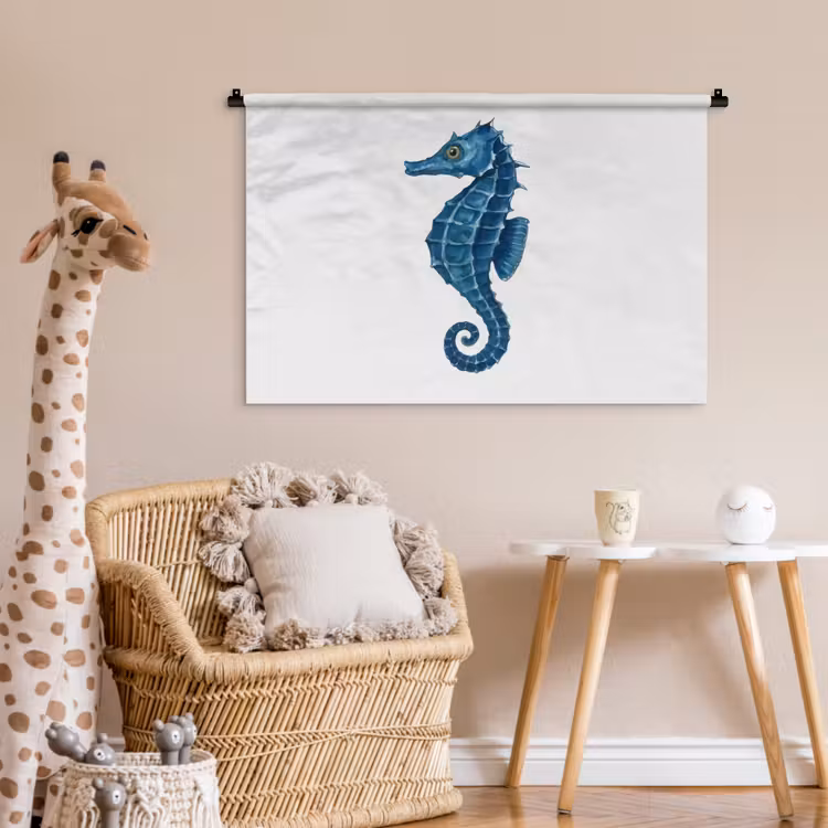 Tenture murale - Hippocampe - Queue - Bleu — 6