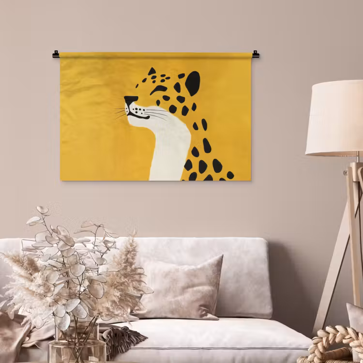 Tenture murale - Guépard - Illustration - Jaune — 2