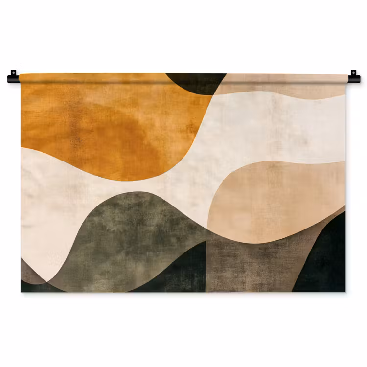 Tenture murale - Formes - Ocre jaune - Abstrait — 1