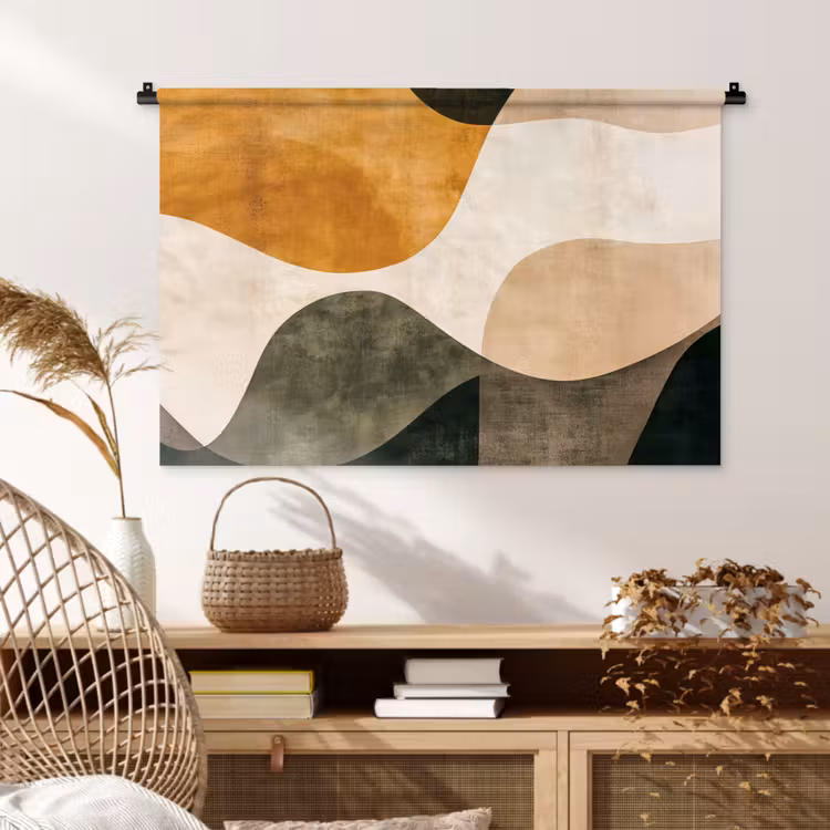 Tenture murale - Formes - Ocre jaune - Abstrait — 4