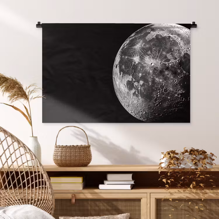 Tenture murale - Gros plan - Lune - Blanc - Texture — 4