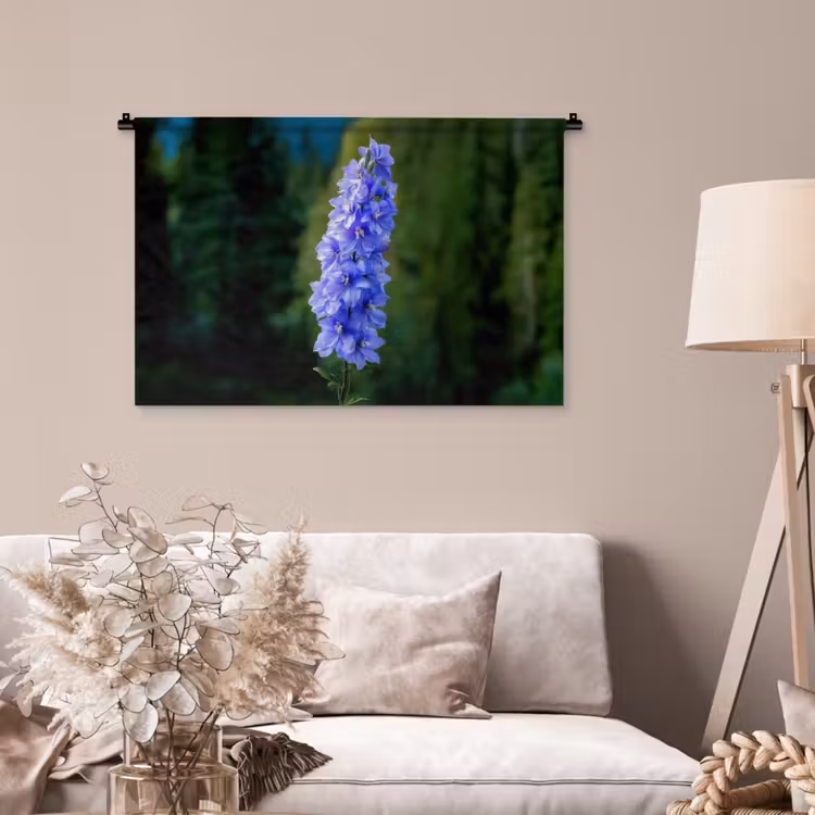 Tenture murale - Fleurs - Bleu - Pin — 2