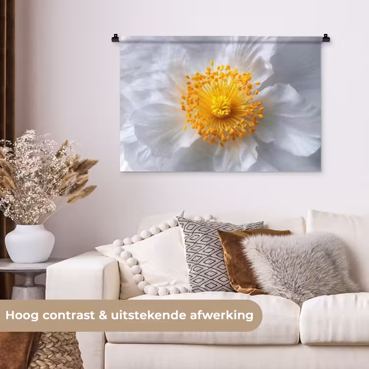 Tenture murale - Blanc - Fleur - Elégant — 5