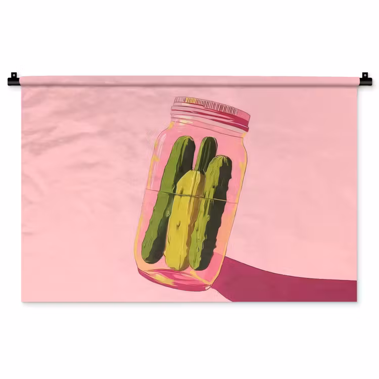 Tenture murale - Cornichons - Pot - Teinte - Rose — 1