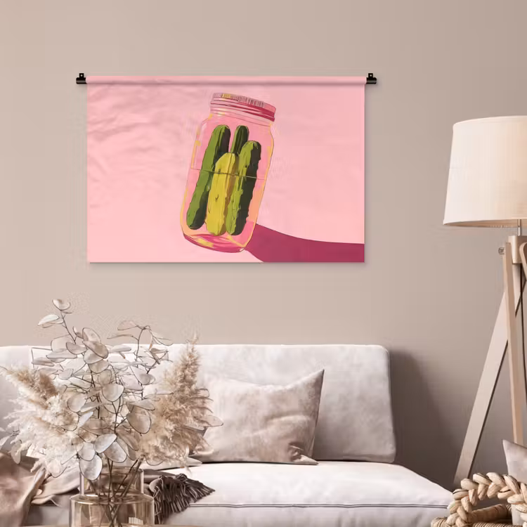 Tenture murale - Cornichons - Pot - Teinte - Rose — 2