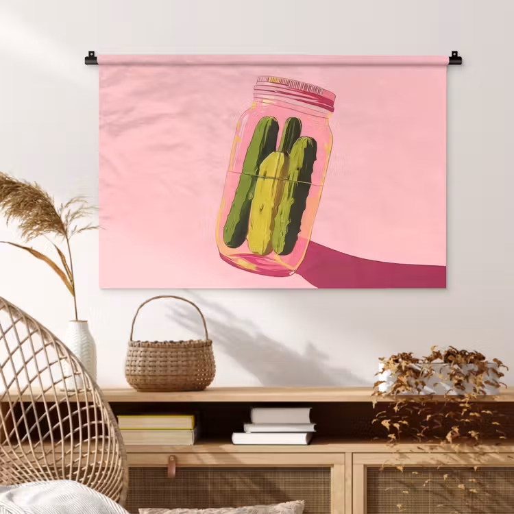 Tenture murale - Cornichons - Pot - Teinte - Rose — 4