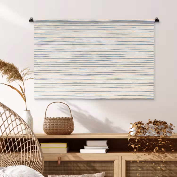 Tenture murale - Bleu - Rayures - Beige — 4