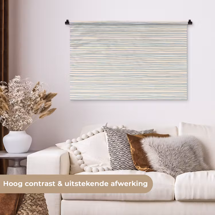 Tenture murale - Bleu - Rayures - Beige — 5