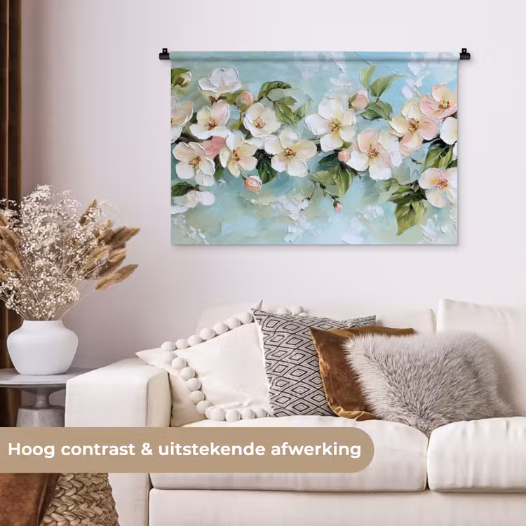 Tenture murale - Fleur - Feuilles - Bleu clair — 5