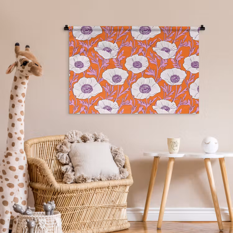 Tenture murale - Fleurs - Graphique - Orange — 6