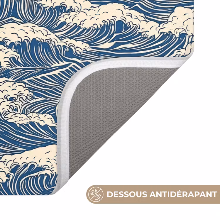 Tapis de toilettes - Vagues - Classique - Bleu — 3