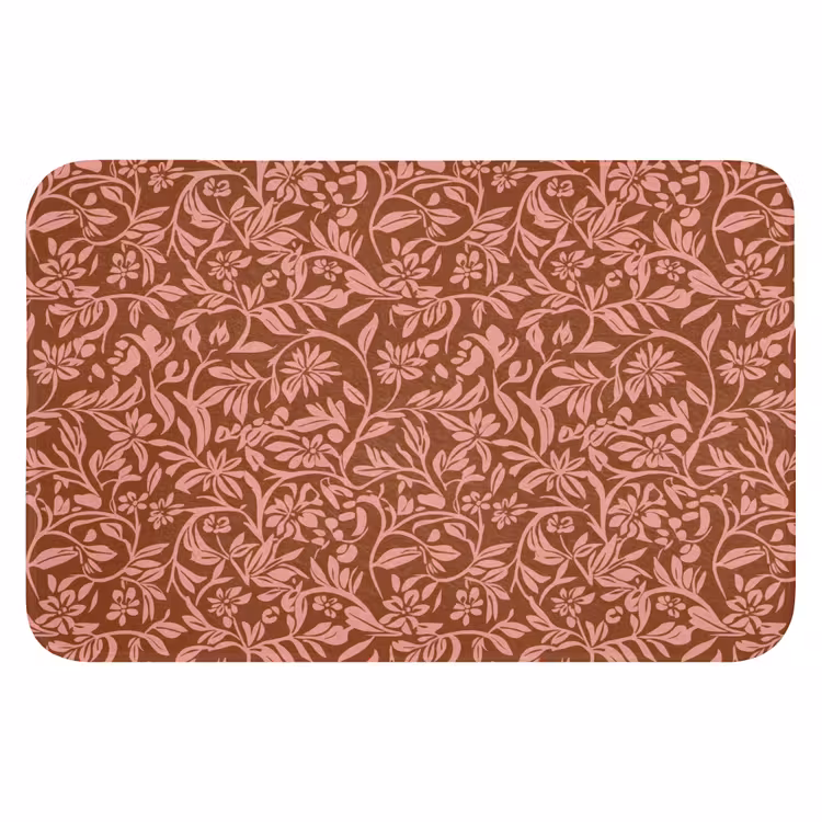Tapis de toilettes - Fleurs - Impression - Rose — 1