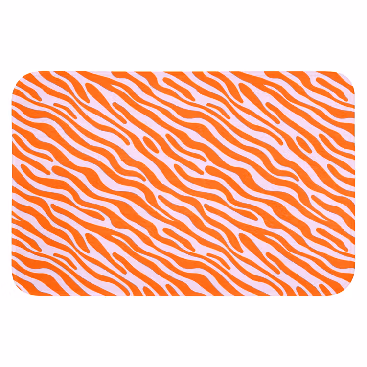 Tapis de toilettes - Rayures - Dynamique - Orange — 1
