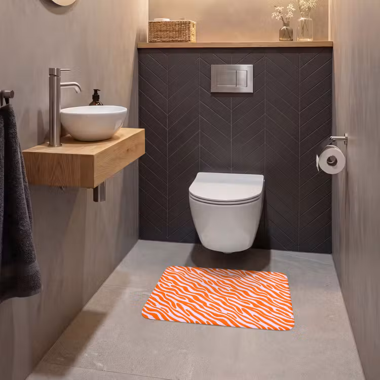 Tapis de toilettes - Rayures - Dynamique - Orange — 2