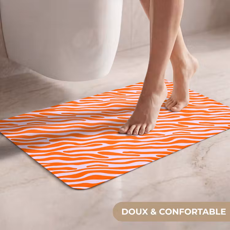 Tapis de toilettes - Rayures - Dynamique - Orange — 7