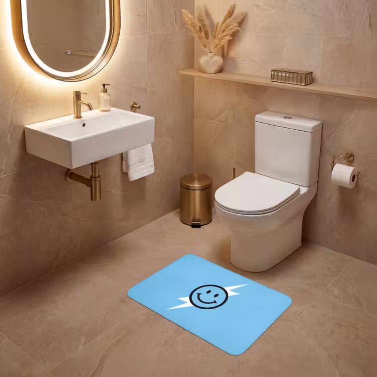 Tapis de toilettes - Smiley - Bleu - Eclair — 4