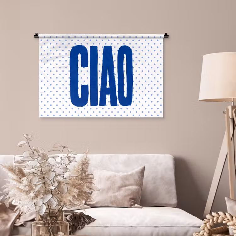 Tenture murale - Ciao - Bleu - Points — 2
