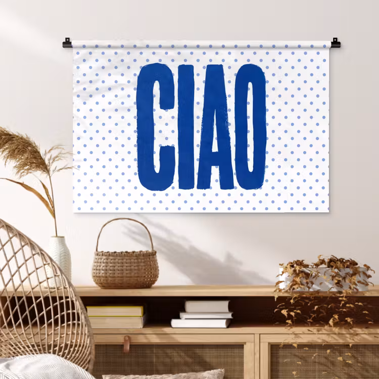 Tenture murale - Ciao - Bleu - Points — 4