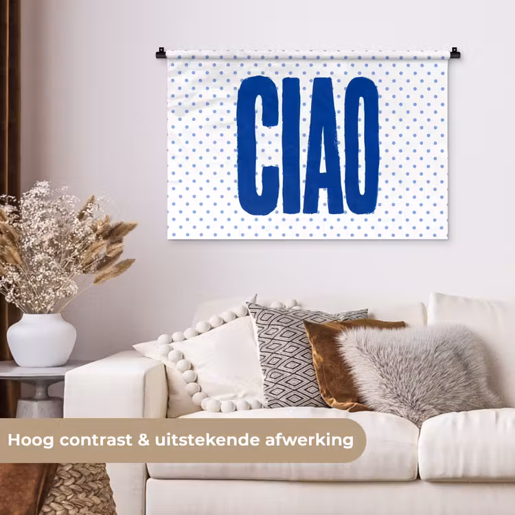 Tenture murale - Ciao - Bleu - Points — 5