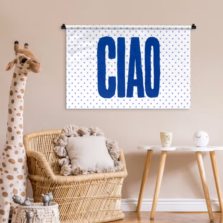 Tenture murale - Ciao - Bleu - Points — 6