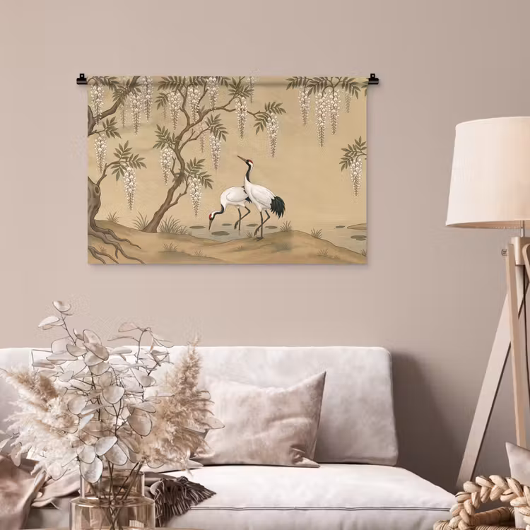 Tenture murale - Grue - Eau - Beige — 2