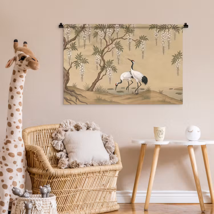 Tenture murale - Grue - Eau - Beige — 6