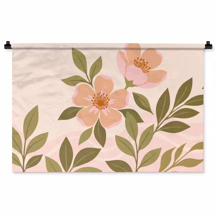 Tenture murale - Graphique - Fleurs - Rose — 1