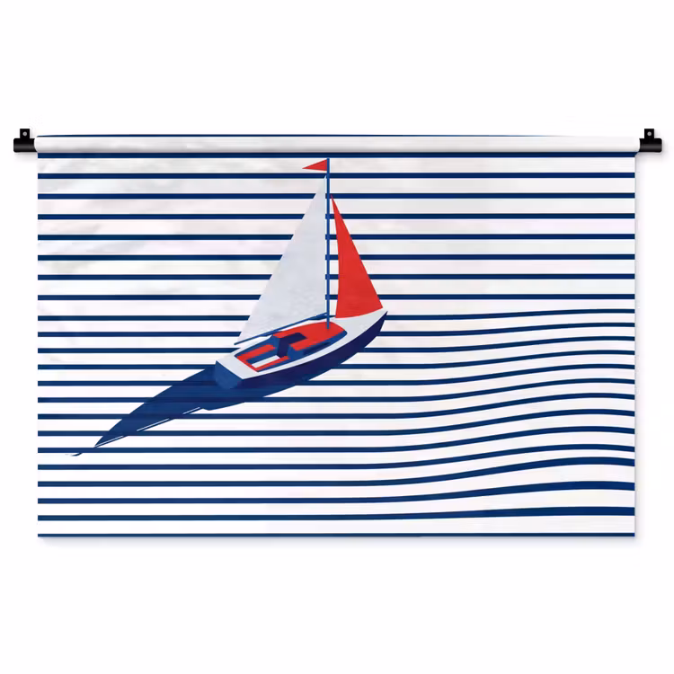 Tenture murale - Bateau - Eau - Abstrait - Bleu — 1