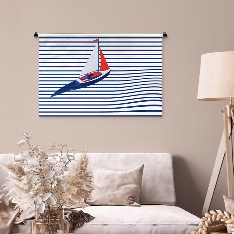 Tenture murale - Bateau - Eau - Abstrait - Bleu — 2