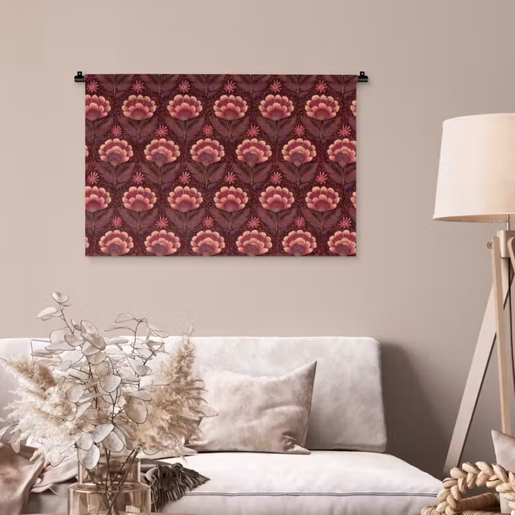 Tenture murale - Fleurs - Eventail - Violet — 2