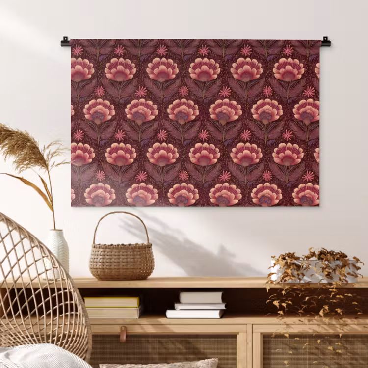 Tenture murale - Fleurs - Eventail - Violet — 4