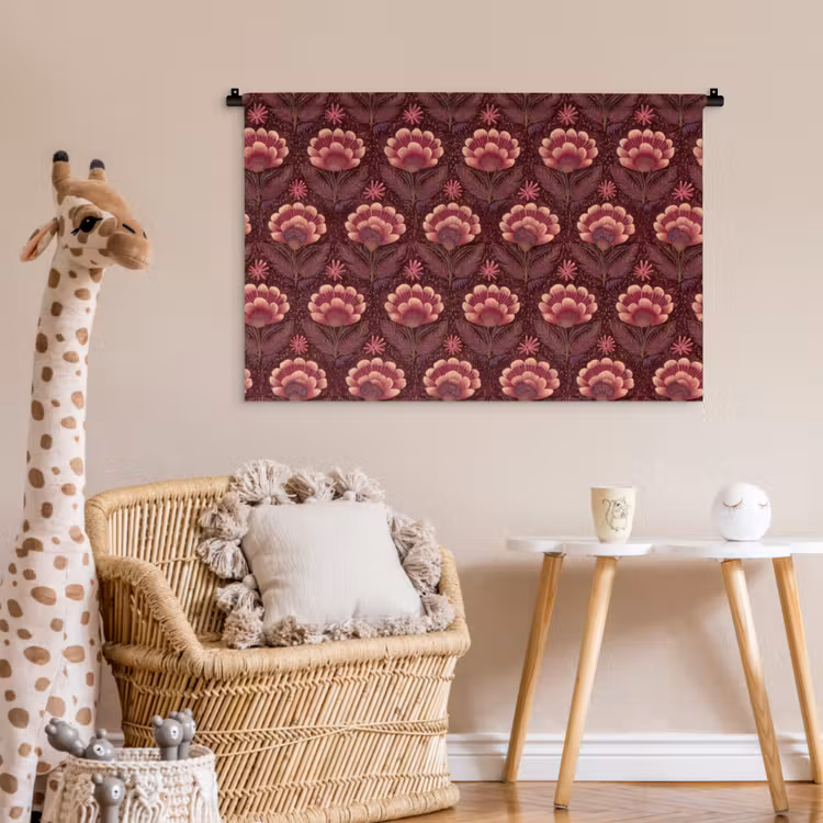 Tenture murale - Fleurs - Eventail - Violet — 6