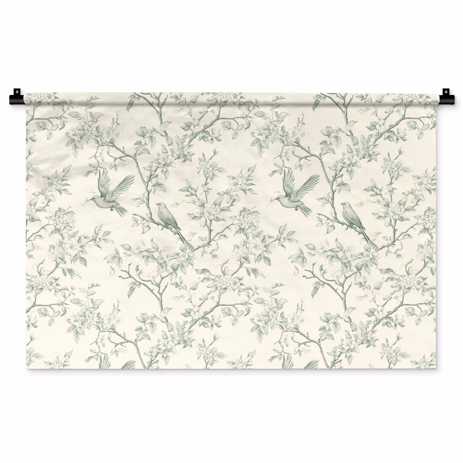 Tenture murale - Classique - Oiseaux - Vert — 1