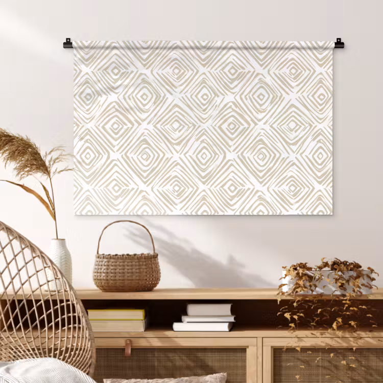 Tenture murale - Abstrait - Plaid - Beige — 4