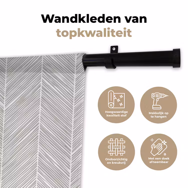 Tenture murale - Classique - Chevrons - Gris — 3