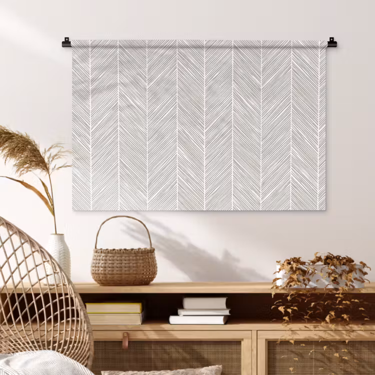 Tenture murale - Classique - Chevrons - Gris — 4