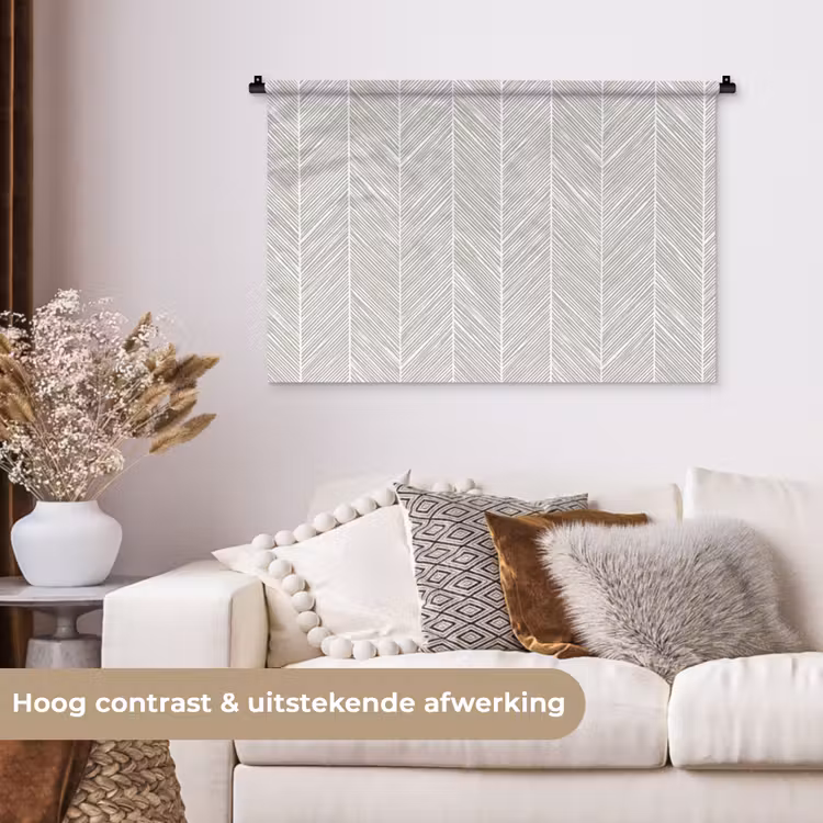 Tenture murale - Classique - Chevrons - Gris — 5