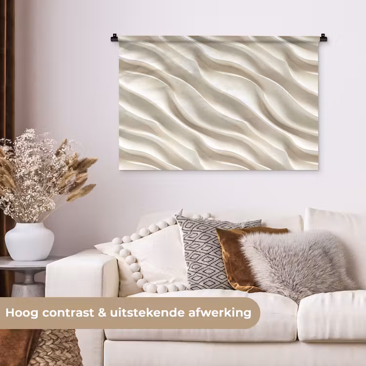 Tenture murale - Diagonal - Vagues - Crème — 5
