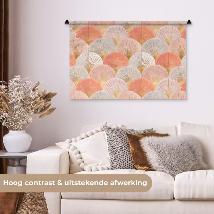 Tenture murale - Eventails - Or - Rose — 5