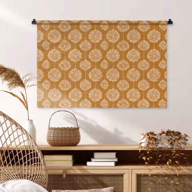 Tenture murale - Fleurs - Moderne - Ocre — 4