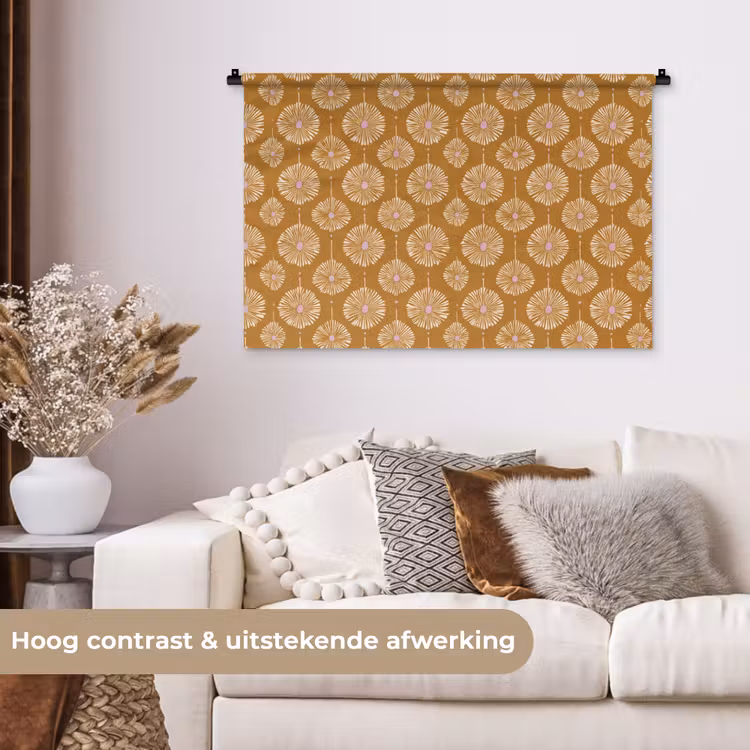 Tenture murale - Fleurs - Moderne - Ocre — 5